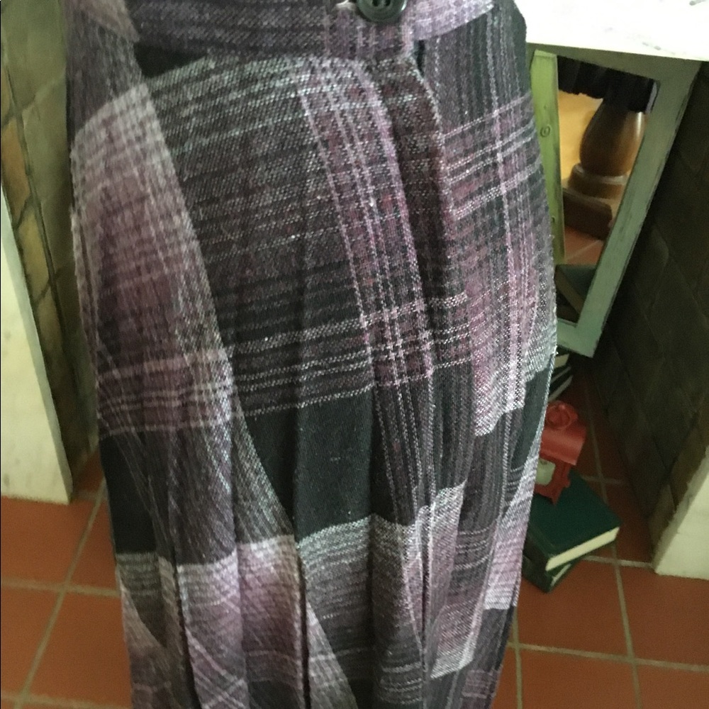 Vintage 70's Plaid Wool Blend Pleated Skirt - Picture 4 of 8